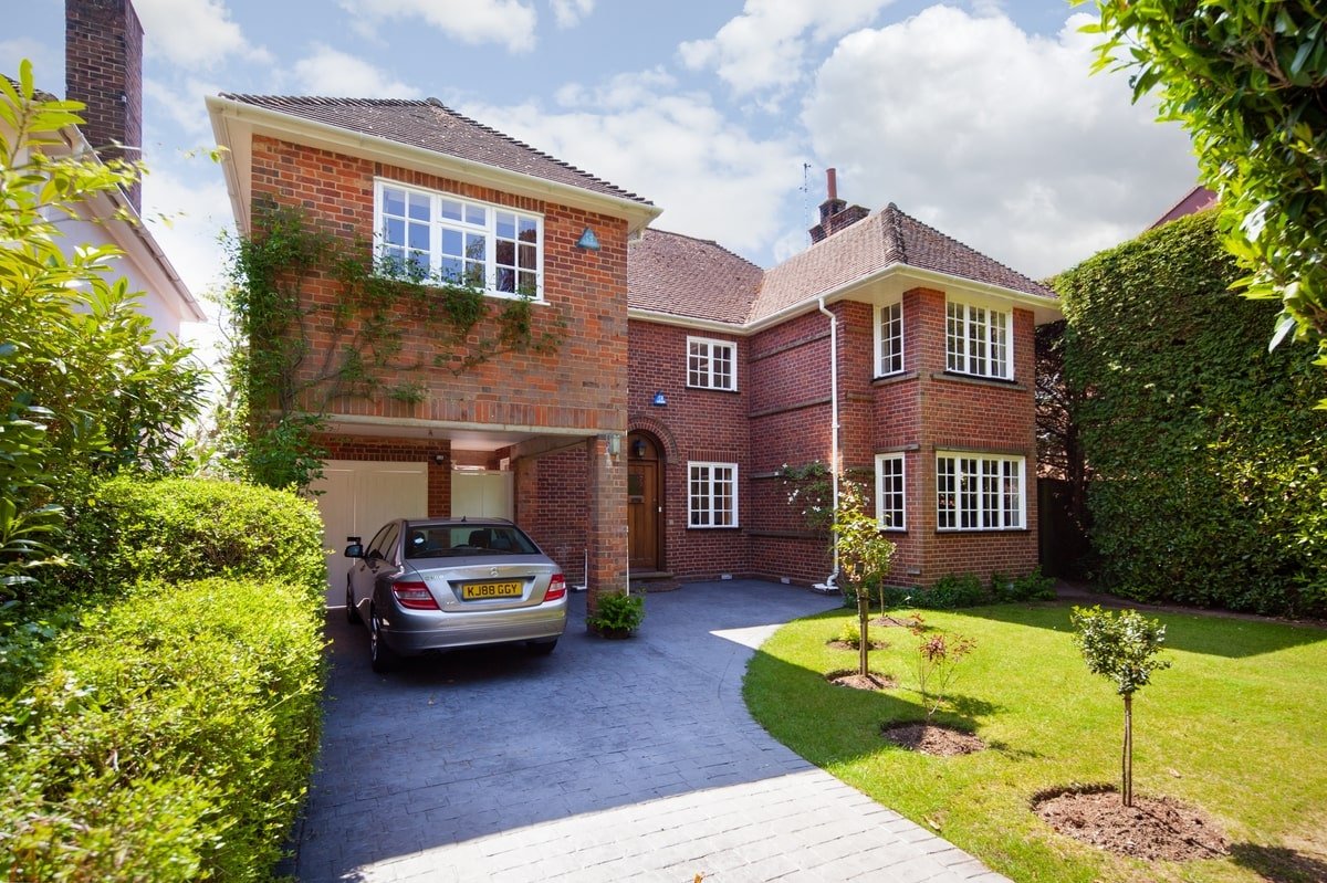 Large driveway with car