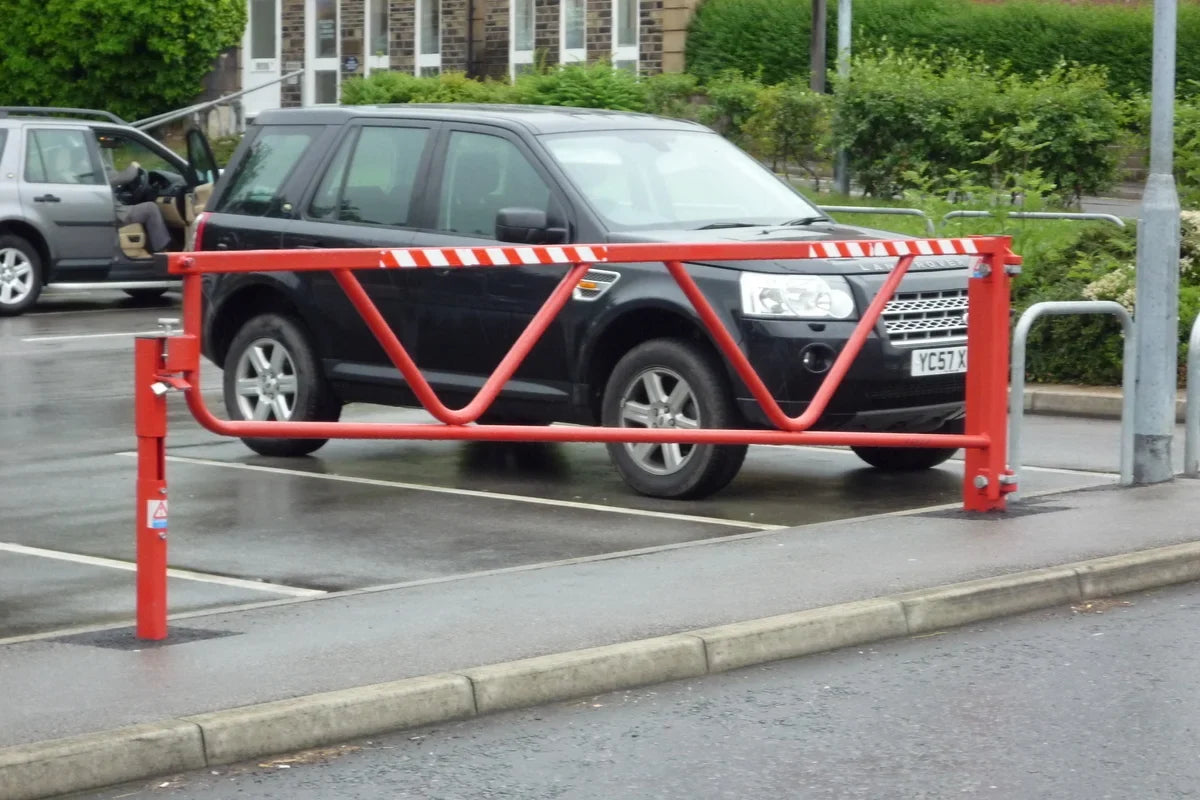 Swing gate in car park