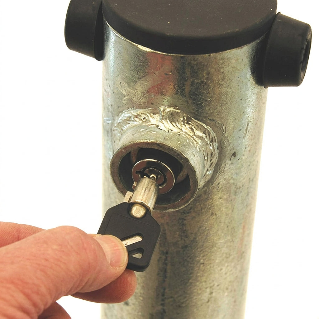 Close up of key in lock