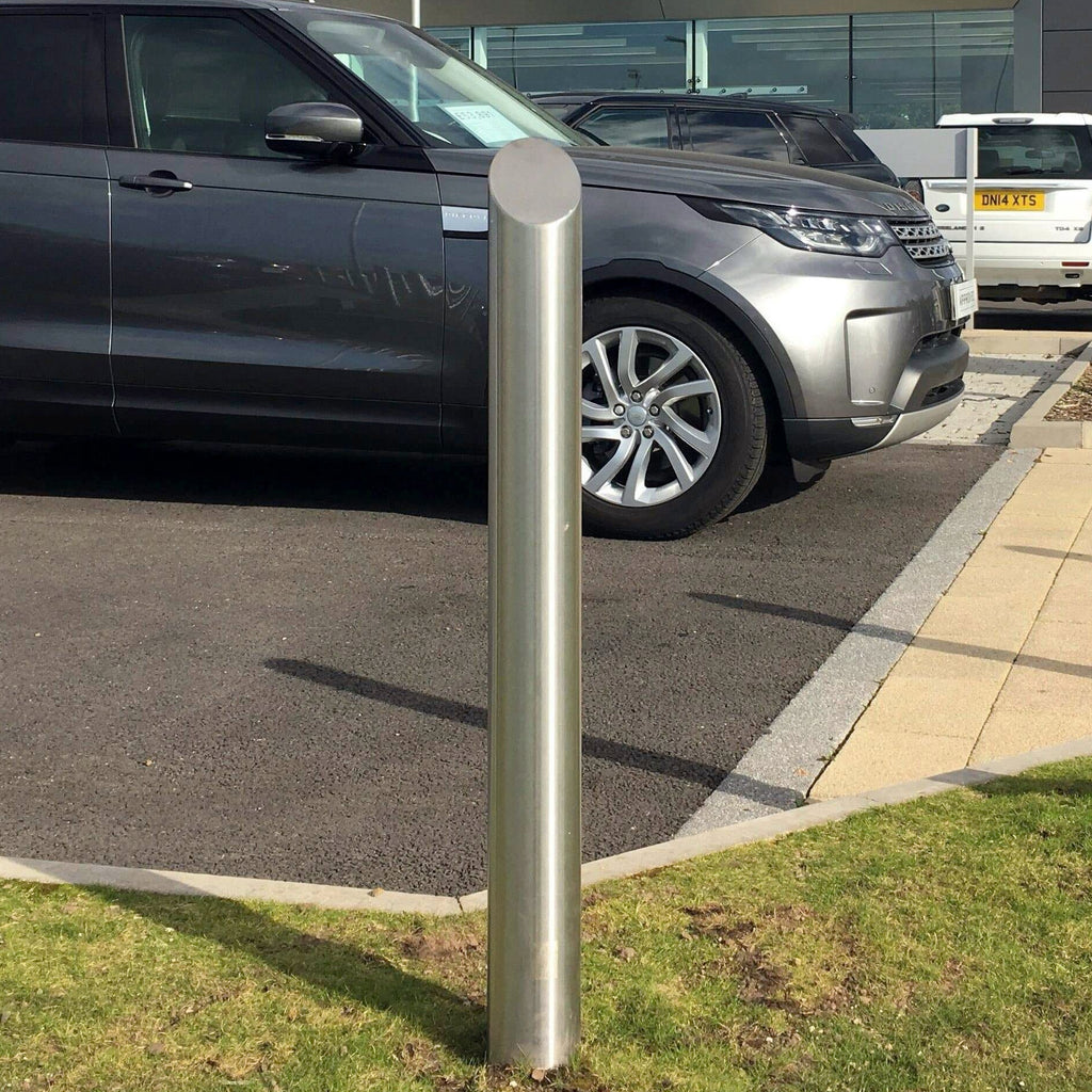 Stainless Steel Plain Fixed Bollard 60-168mm Mitre Top