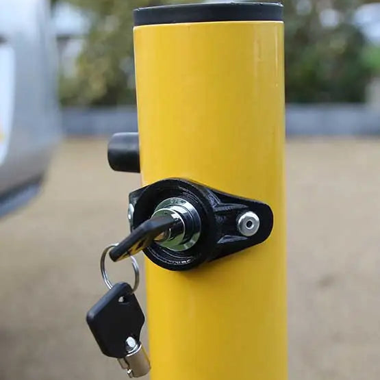 Close up of key in lock