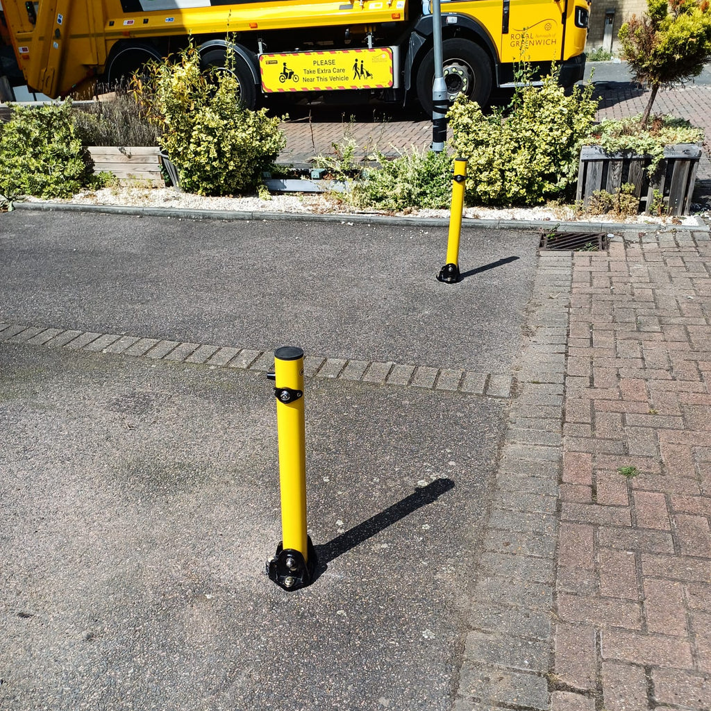 Autolok Yellow Fold Down Parking Post