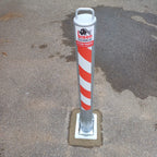 Bison-branded removable bollard with handle