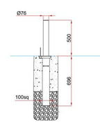 Stainless Steel Telescopic Security Post / Bollard (76mm x 500mm)