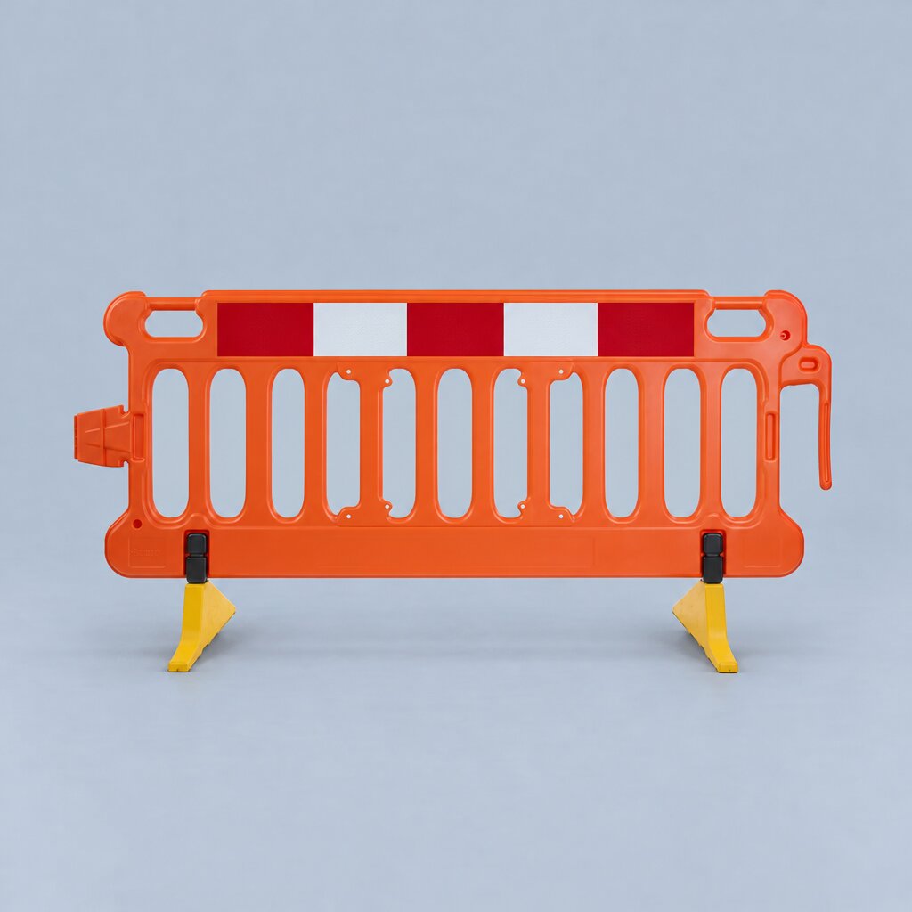 Highway Orange Barrier with Yellow Anti-Trip Feet