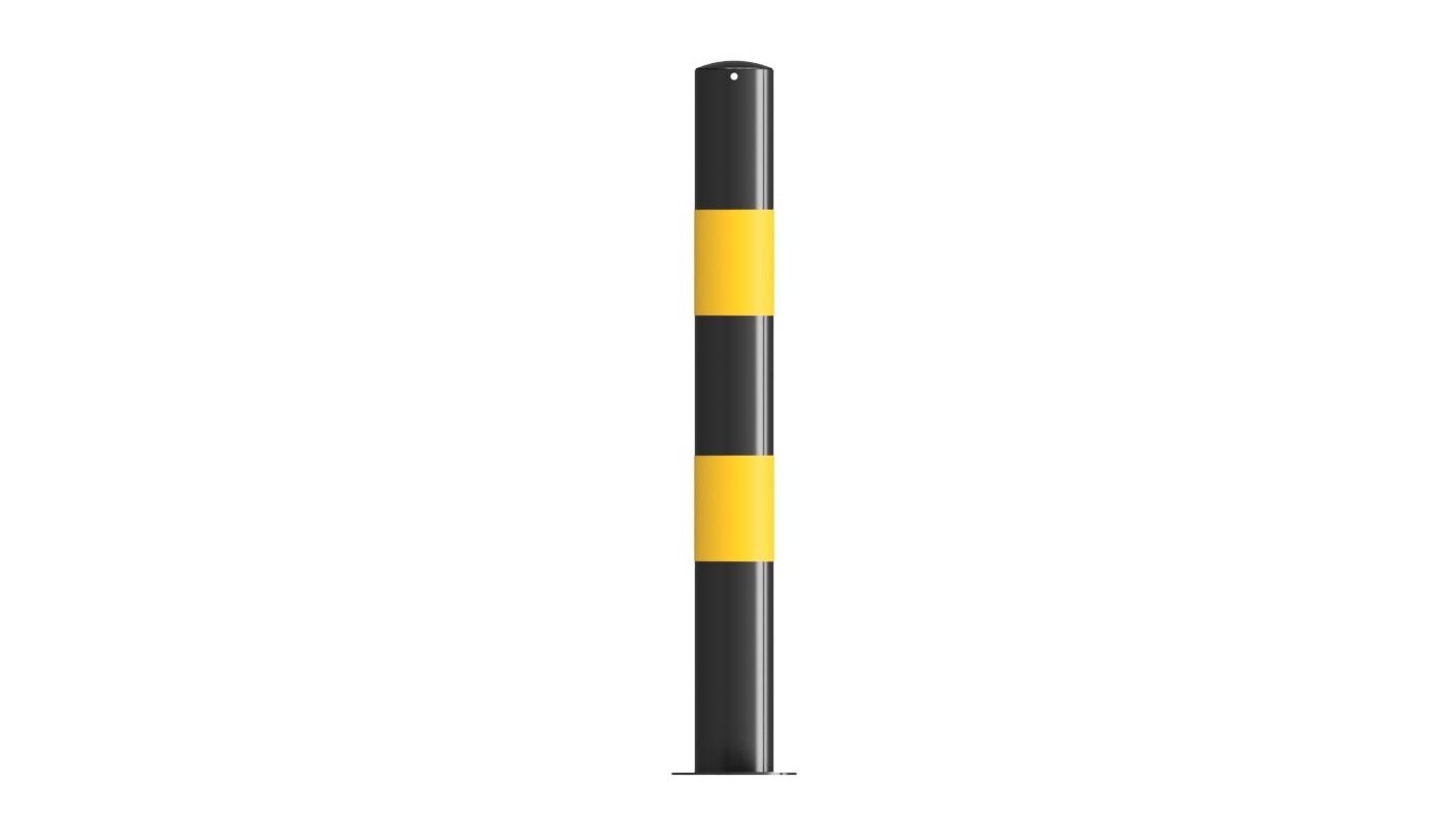 Black & Yellow Powder Bollard - Bolt Down or Concreted In - Image 9