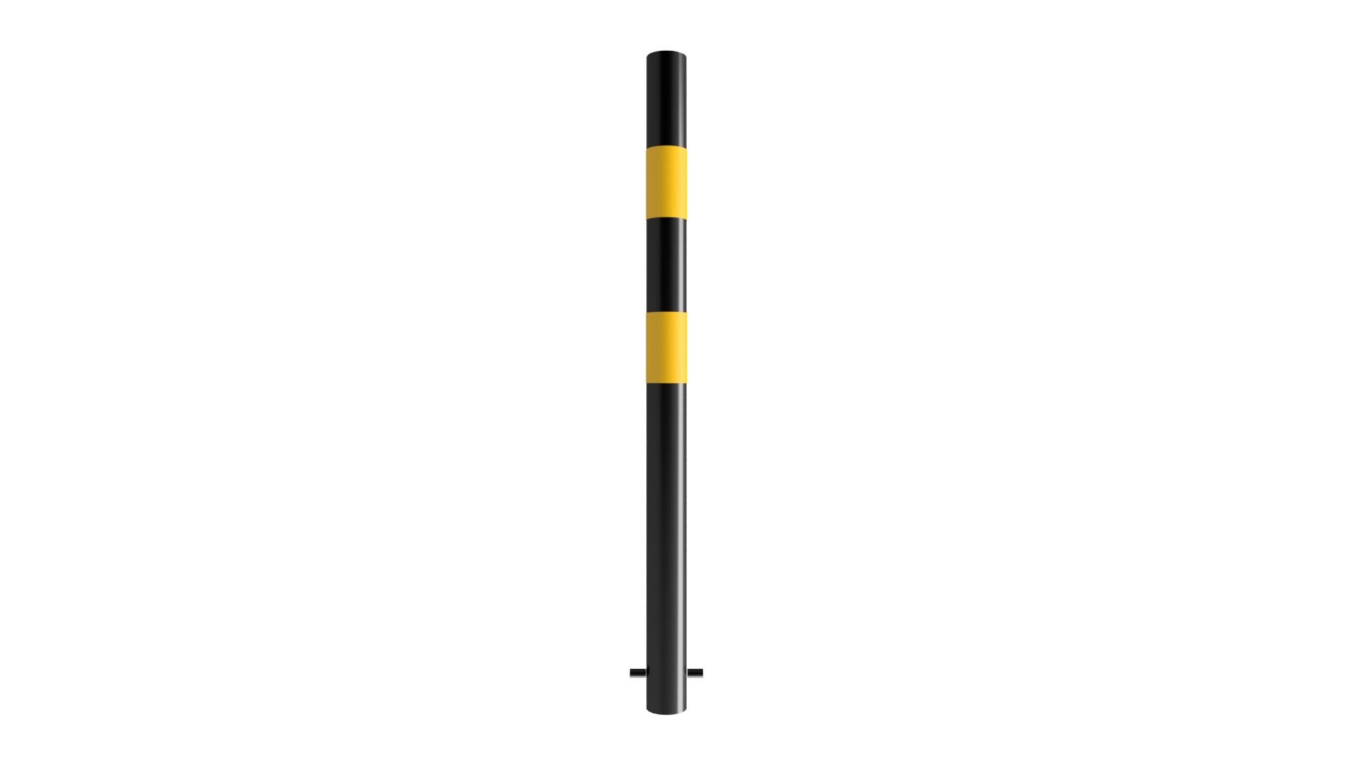 Black & Yellow Powder Bollard - Bolt Down or Concreted In - Image 4