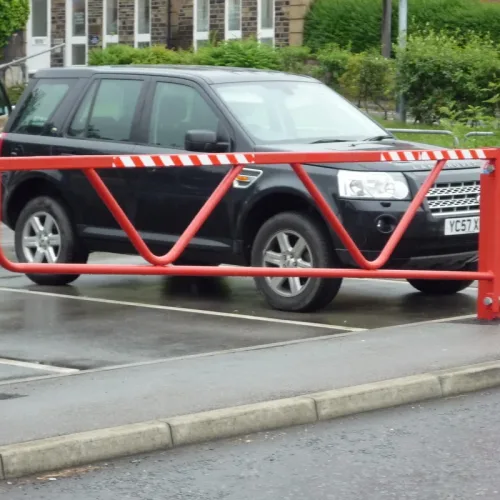 Swing gate in car park