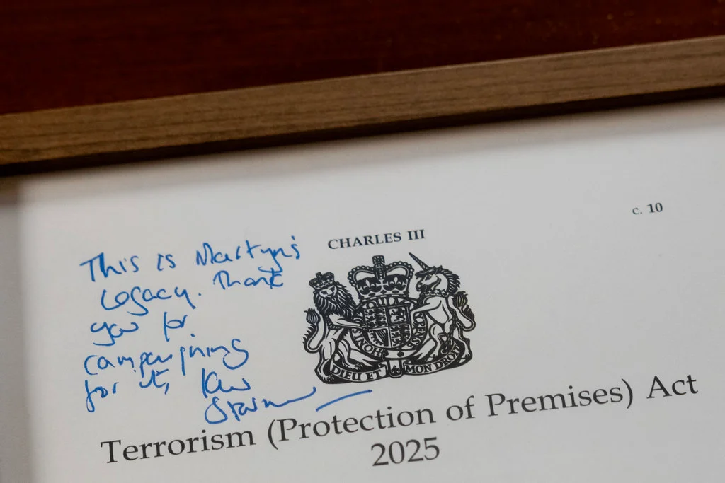 Kier Starmer signature on the Terrorism (Protection of Premises) Act 2025
